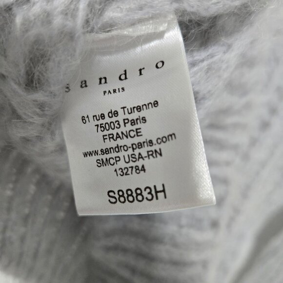 Sandro Wool Chunky Knit Sweater in Gray - Size 1 (US Small) - Picture 6 of 8